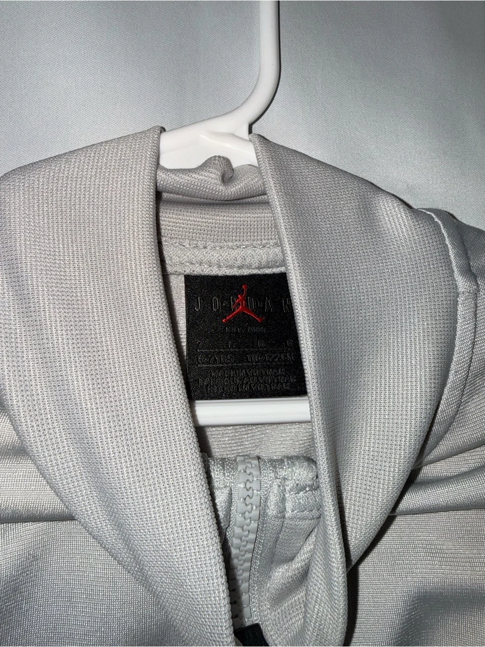 Jordan Light Gray Full-Zip Track Jacket with Black Jumpman